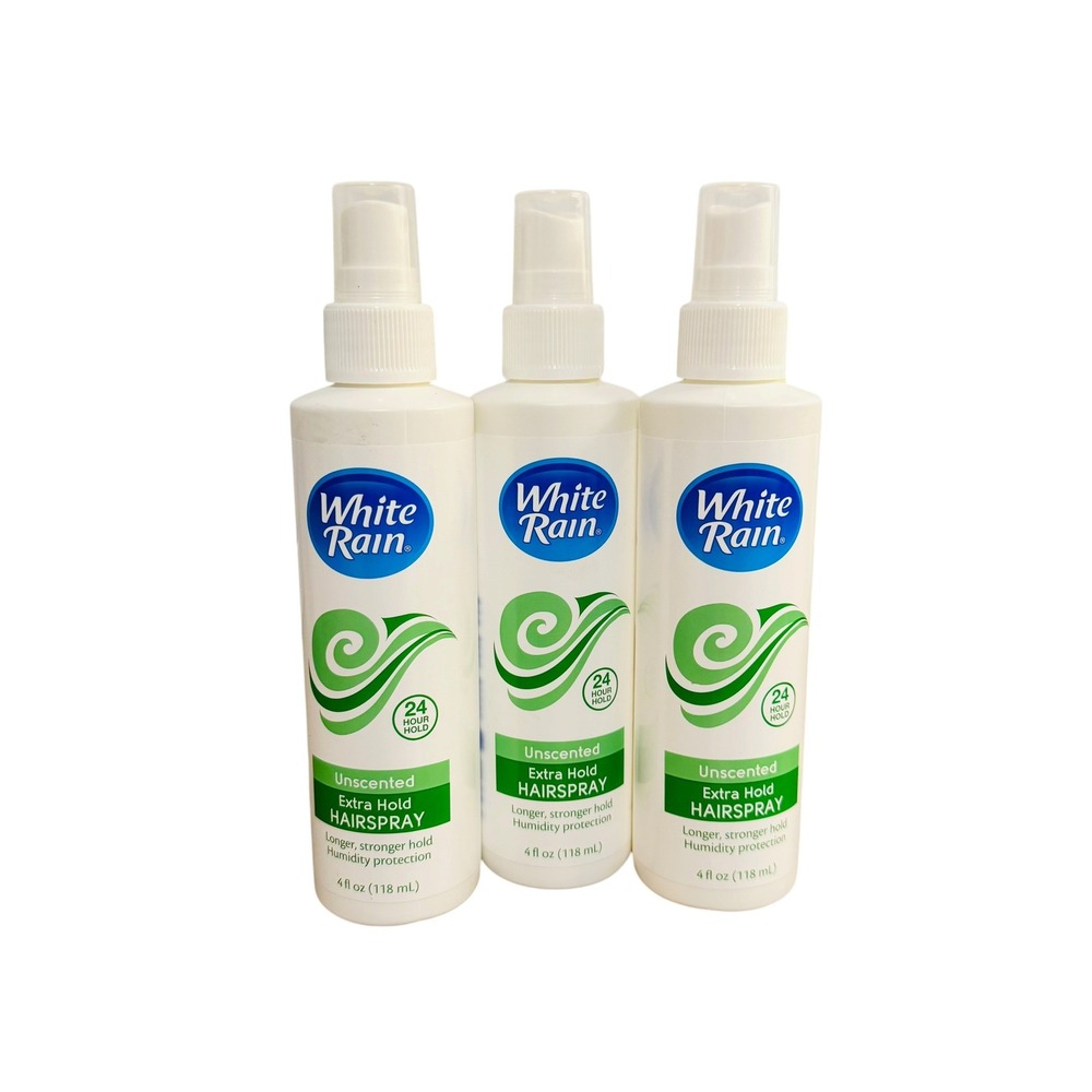 White Rain Unscented Extra Hold Hairspray 4oz Pump Spray 3 Pack DISCONTINUED